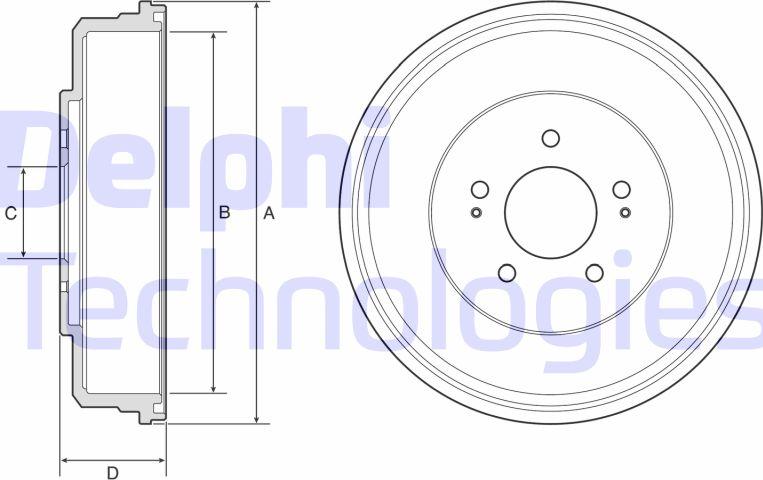 Delphi BF586 - Гальмівний барабан autozip.com.ua