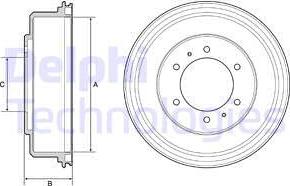 Delphi BF532 - Гальмівний барабан autozip.com.ua