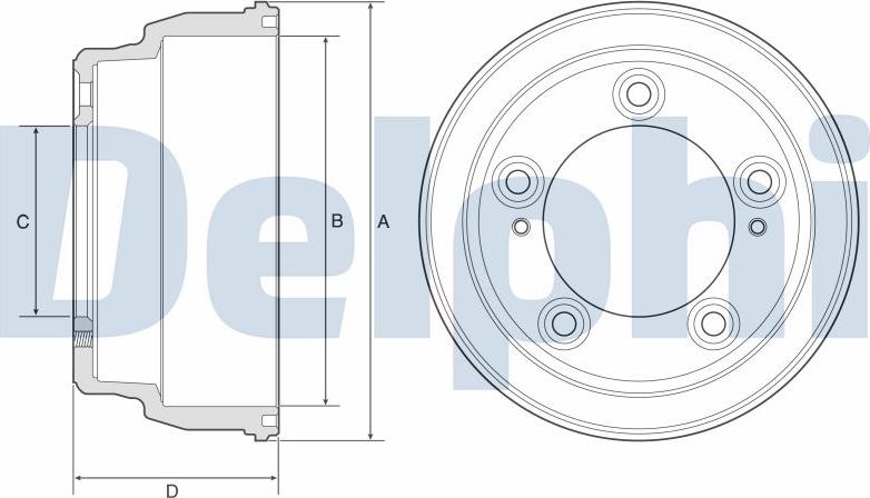 Delphi BF645 - Гальмівний барабан autozip.com.ua