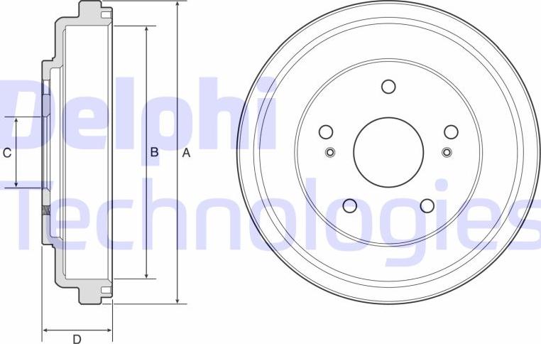 Delphi BF609 - Гальмівний барабан autozip.com.ua