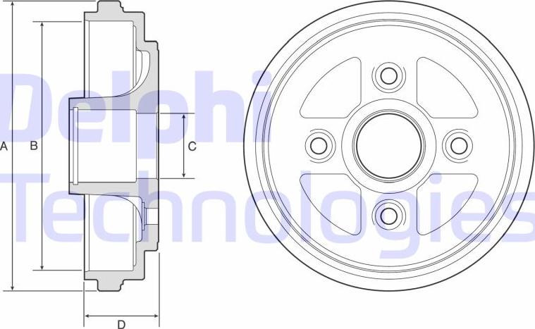 Delphi BF602 - Гальмівний барабан autozip.com.ua