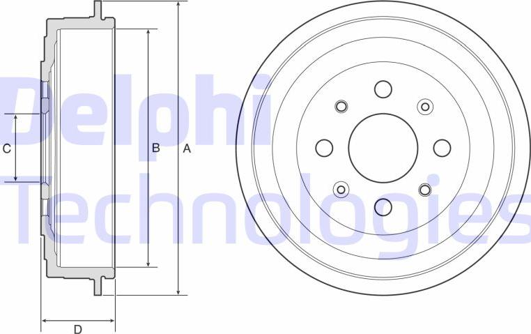 Delphi BF619 - Гальмівний барабан autozip.com.ua