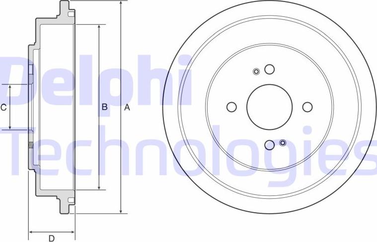 Delphi BF614 - Гальмівний барабан autozip.com.ua