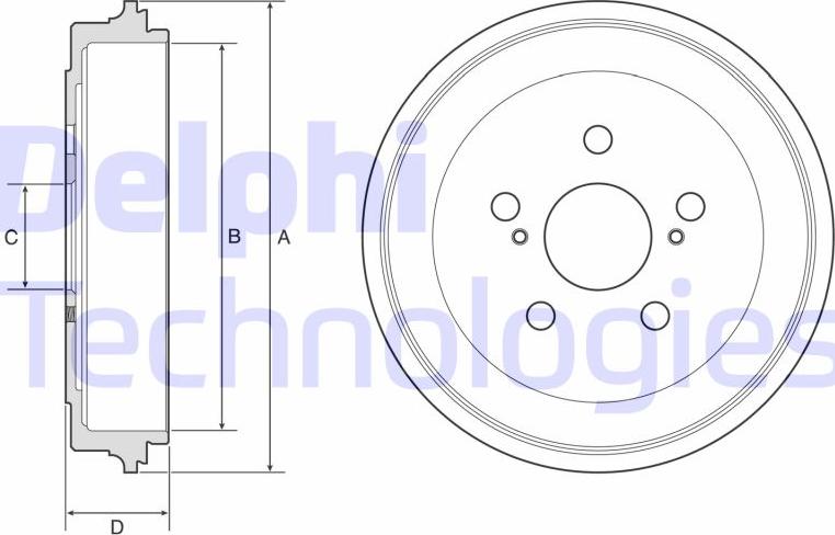 Delphi BF615 - Гальмівний барабан autozip.com.ua
