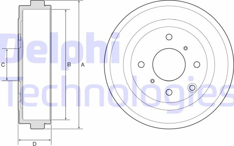 Delphi BF616 - Гальмівний барабан autozip.com.ua