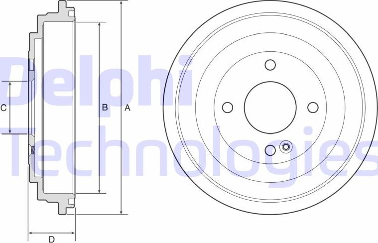 Delphi BF618 - Гальмівний барабан autozip.com.ua