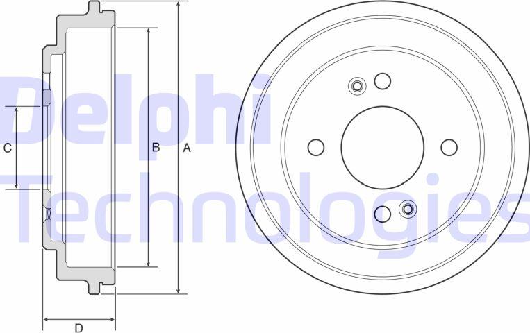 Delphi BF612 - Гальмівний барабан autozip.com.ua