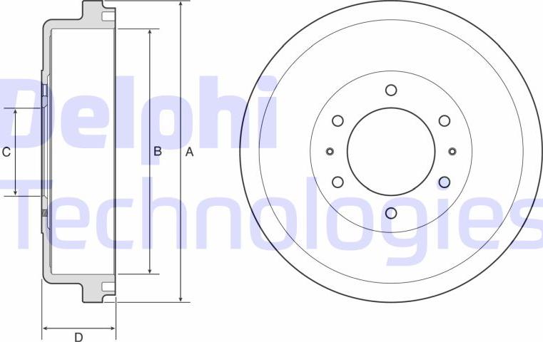 Delphi BF635 - Гальмівний барабан autozip.com.ua