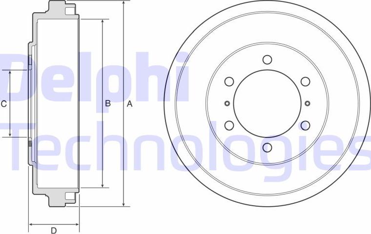 Delphi BF631 - Гальмівний барабан autozip.com.ua