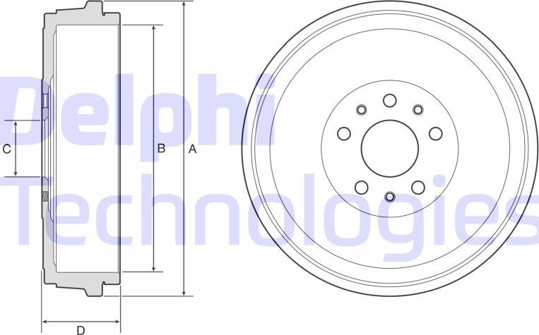 Delphi BF629 - Гальмівний барабан autozip.com.ua