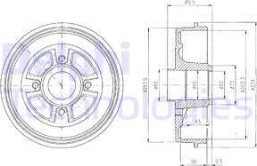 Delphi BF380 - Гальмівний барабан autozip.com.ua