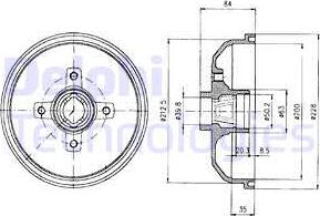 Delphi BF293 - Гальмівний барабан autozip.com.ua