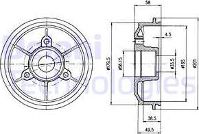 Delphi BF267 - Гальмівний барабан autozip.com.ua