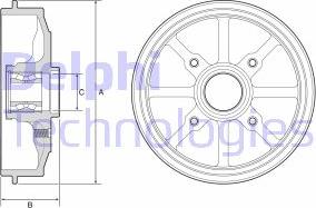 Delphi BFR484 - Гальмівний барабан autozip.com.ua