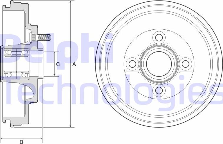 Delphi BFR589 - Гальмівний барабан autozip.com.ua