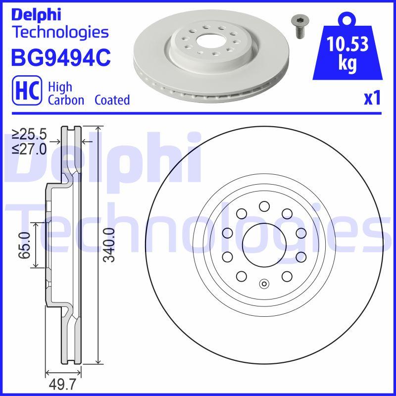 Delphi BG9494C - Гальмівний диск autozip.com.ua