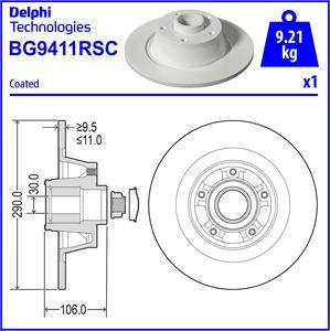 Delphi BG9411RSC - Гальмівний диск autozip.com.ua