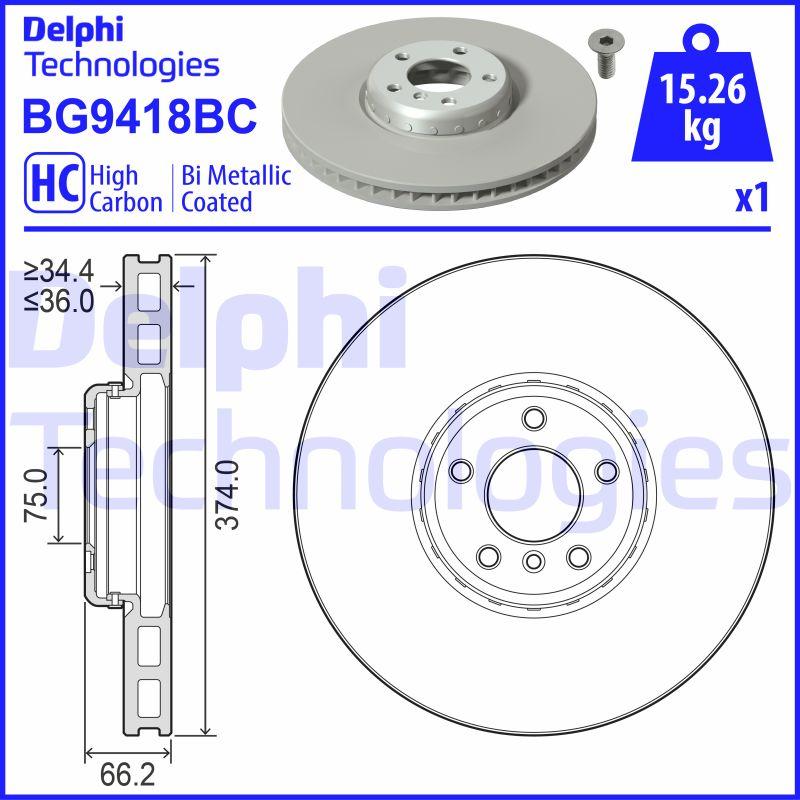 Delphi BG9418BC - Гальмівний диск autozip.com.ua