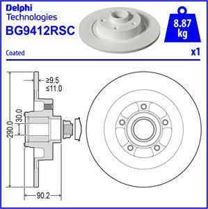 Delphi BG9412RSC - Гальмівний диск autozip.com.ua