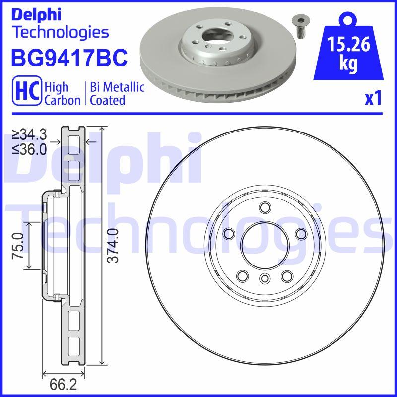 Delphi BG9417BC - Гальмівний диск autozip.com.ua