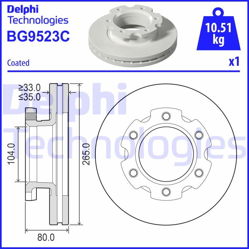 Delphi BG9523C - Гальмівний диск autozip.com.ua