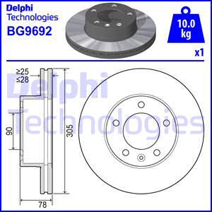 Delphi BG9692 - Гальмівний диск autozip.com.ua