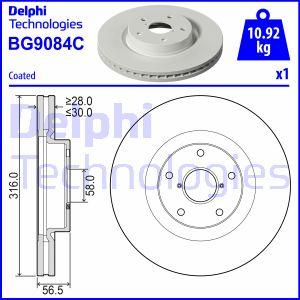 Delphi BG9084C - Гальмівний диск autozip.com.ua