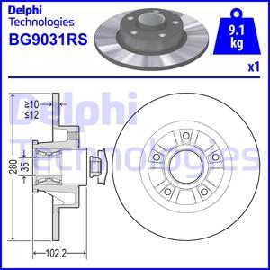 Delphi BG9031RS - Гальмівний диск autozip.com.ua