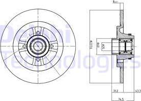 Delphi BG9025RSC - Гальмівний диск autozip.com.ua