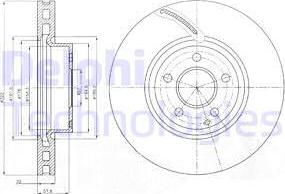 Delphi BG9075C-18B1 - Гальмівний диск autozip.com.ua