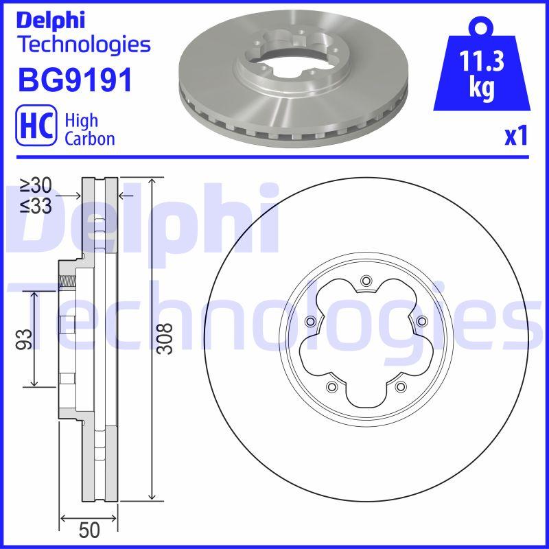 Delphi BG9191 - Гальмівний диск autozip.com.ua