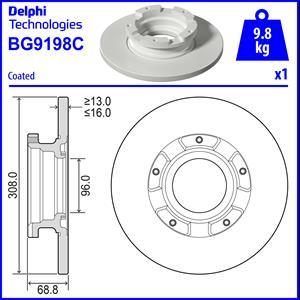 Delphi BG9198C - Гальмівний диск autozip.com.ua