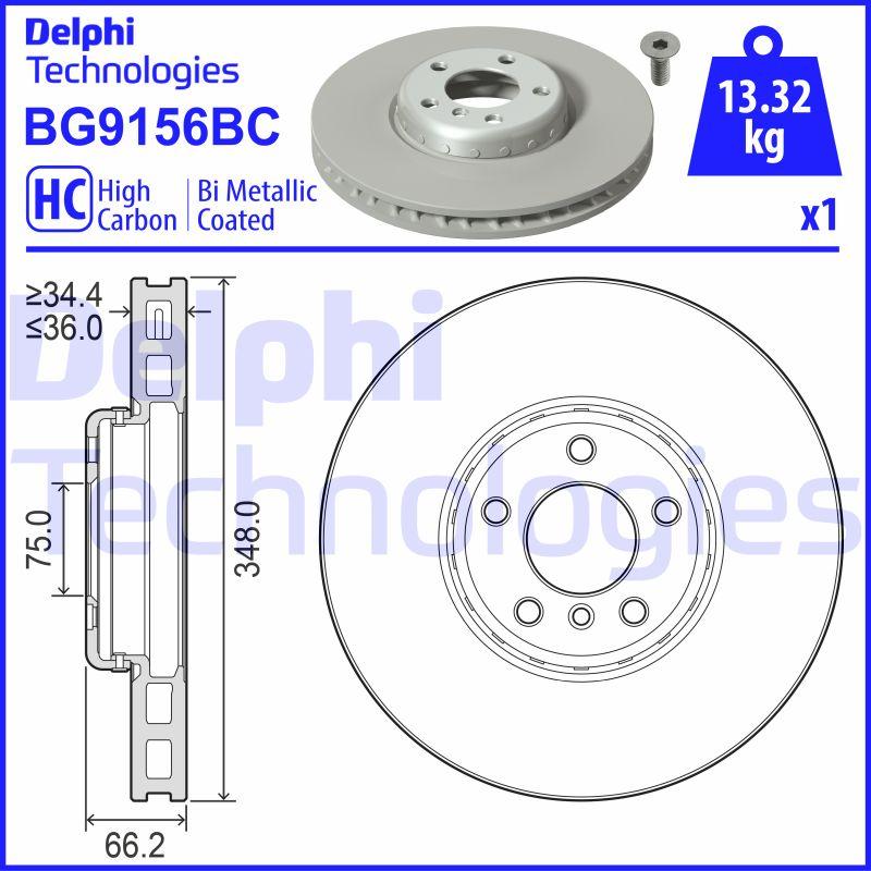 Delphi BG9156BC - Гальмівний диск autozip.com.ua