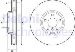 Delphi BG9156C-19B1 - Гальмівний диск autozip.com.ua