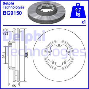 Delphi BG9150 - Гальмівний диск autozip.com.ua