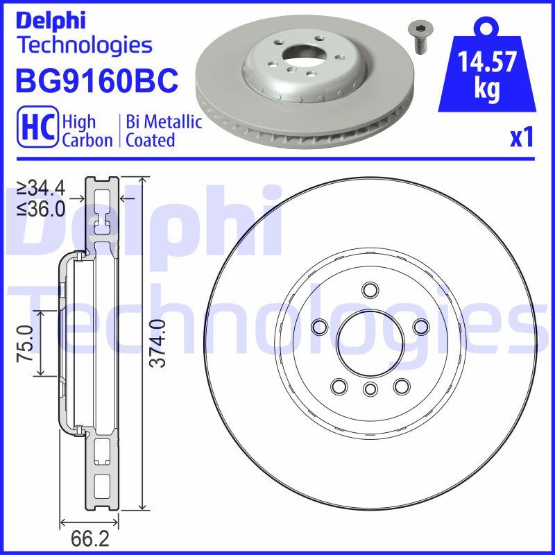 Delphi BG9160BC - Гальмівний диск autozip.com.ua