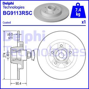Delphi BG9113RSC - Гальмівний диск autozip.com.ua