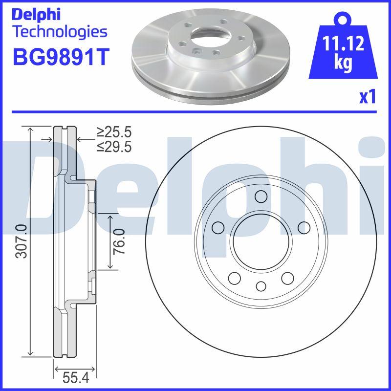 Delphi BG9891T - Гальмівний диск autozip.com.ua