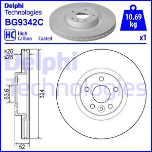 Delphi BG9342C-19B1 - Гальмівний диск autozip.com.ua