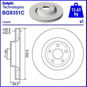 Delphi BG9351C - Гальмівний диск autozip.com.ua