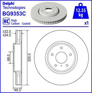 Delphi BG9353C - Гальмівний диск autozip.com.ua