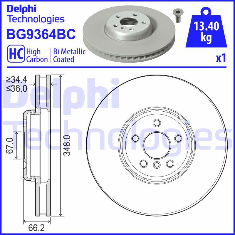 Delphi BG9364BC - Гальмівний диск autozip.com.ua