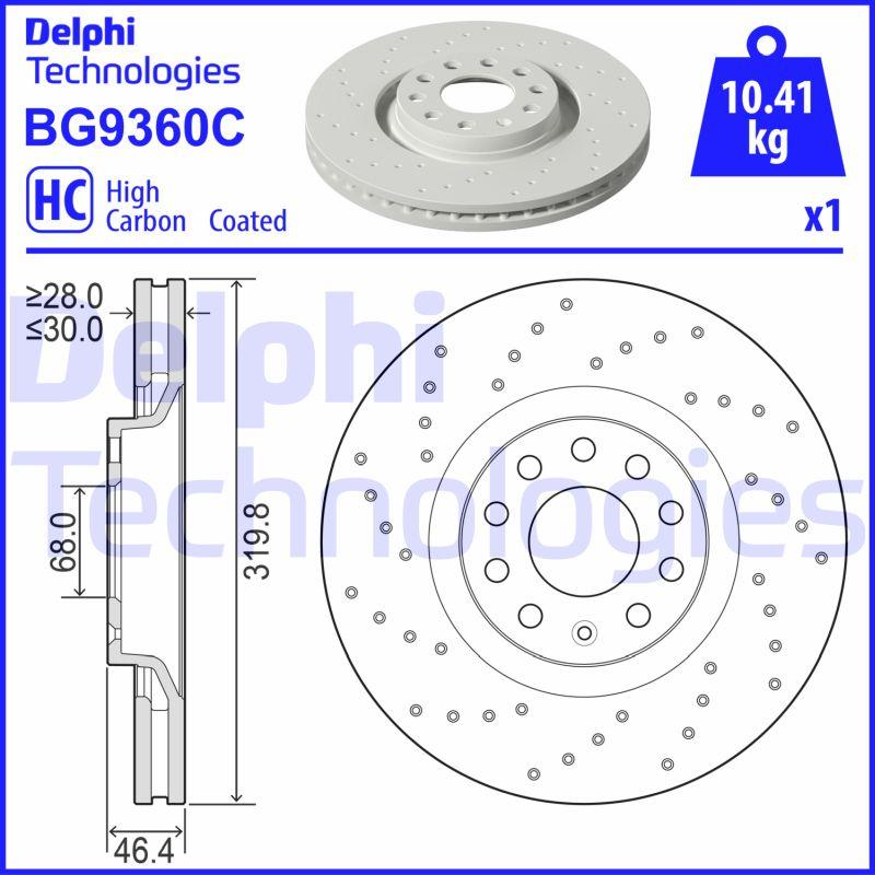 Delphi BG9360C - Гальмівний диск autozip.com.ua