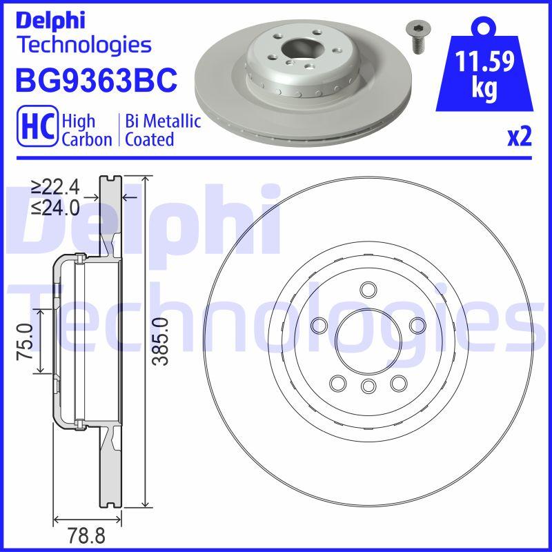 Delphi BG9363BC - Гальмівний диск autozip.com.ua