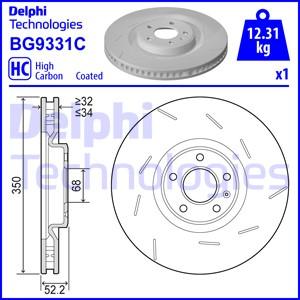 Delphi BG9331C - Гальмівний диск autozip.com.ua