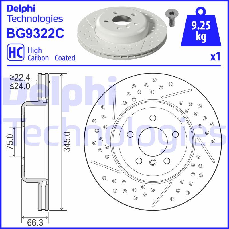 Delphi BG9322C - Гальмівний диск autozip.com.ua