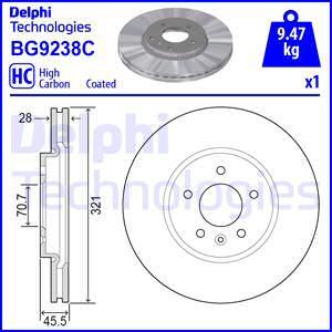 Delphi BG9238C - Гальмівний диск autozip.com.ua