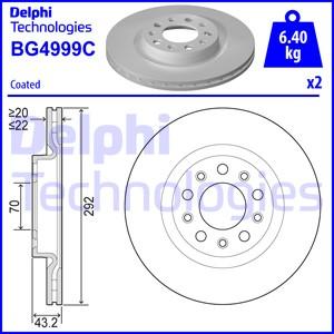 Delphi BG4999C-18B1 - Гальмівний диск autozip.com.ua