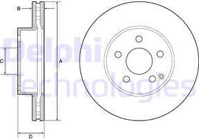 Delphi BG4945C-19B1 - Гальмівний диск autozip.com.ua