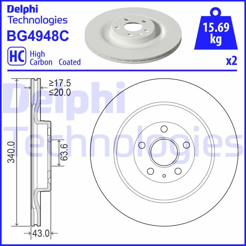 Delphi BG4948C - Гальмівний диск autozip.com.ua